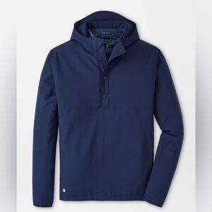 Peter Millar Navy Blue Approach Insulated Half-Snap Hoodie NWOT Golf Jacket